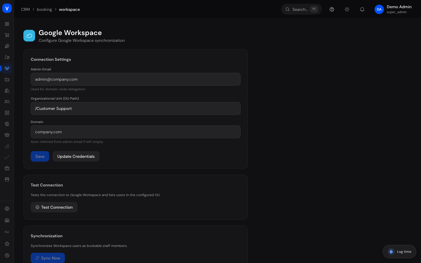 Bildschirmfoto der Seite Google Workspace