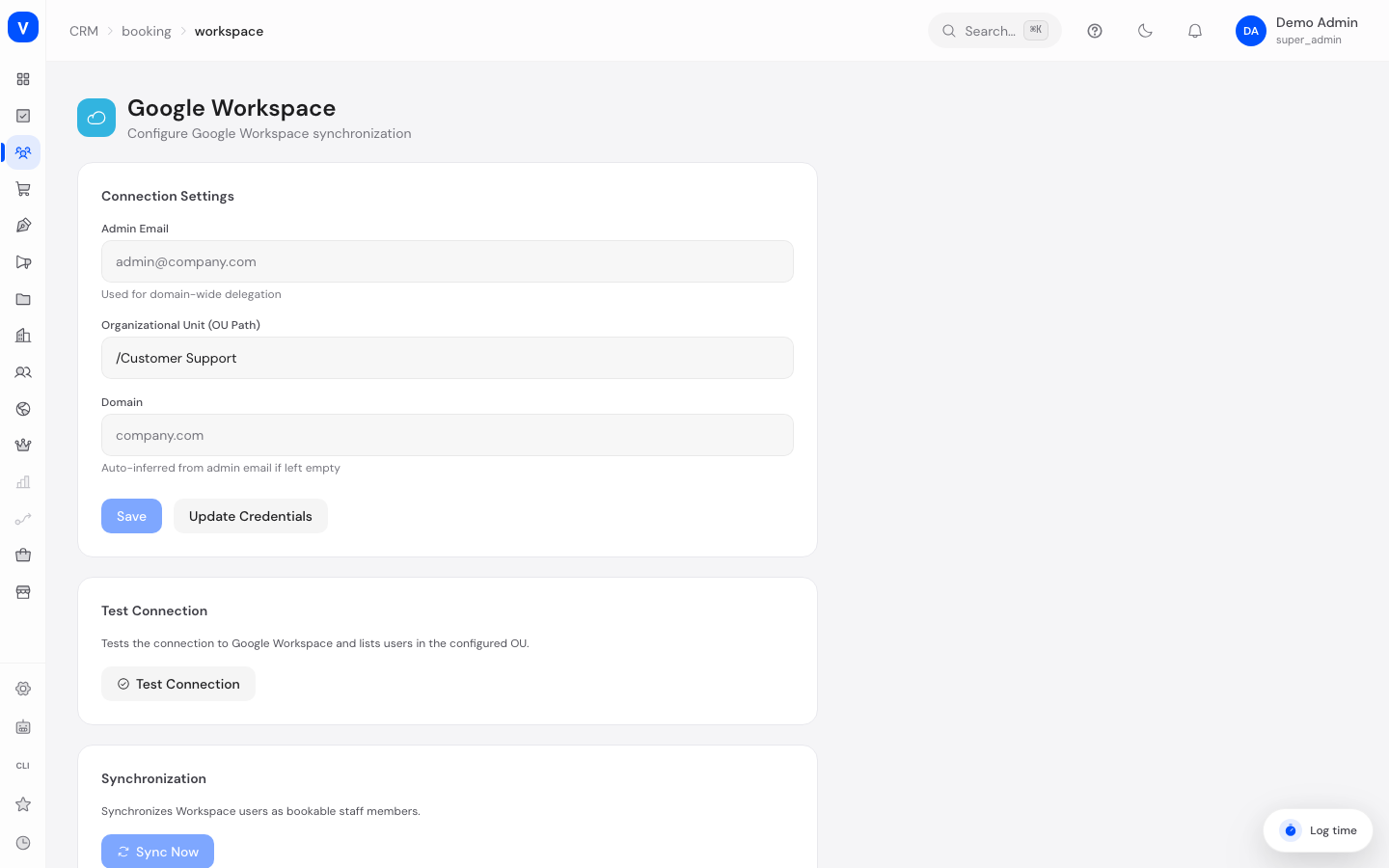 Bildschirmfoto der Seite Google Workspace