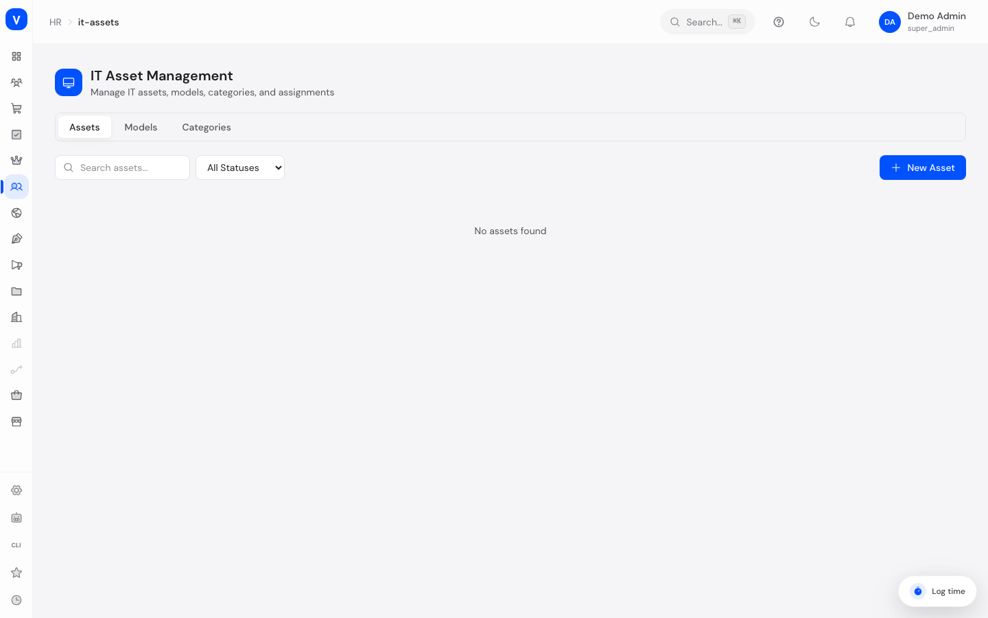 Bildschirmfoto der Seite IT-Asset-Verwaltung