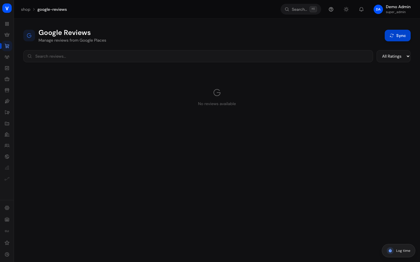 Bildschirmfoto der Seite Google-Bewertungen