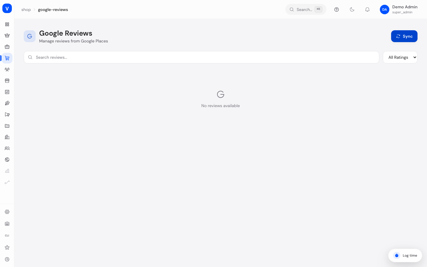 Bildschirmfoto der Seite Google-Bewertungen